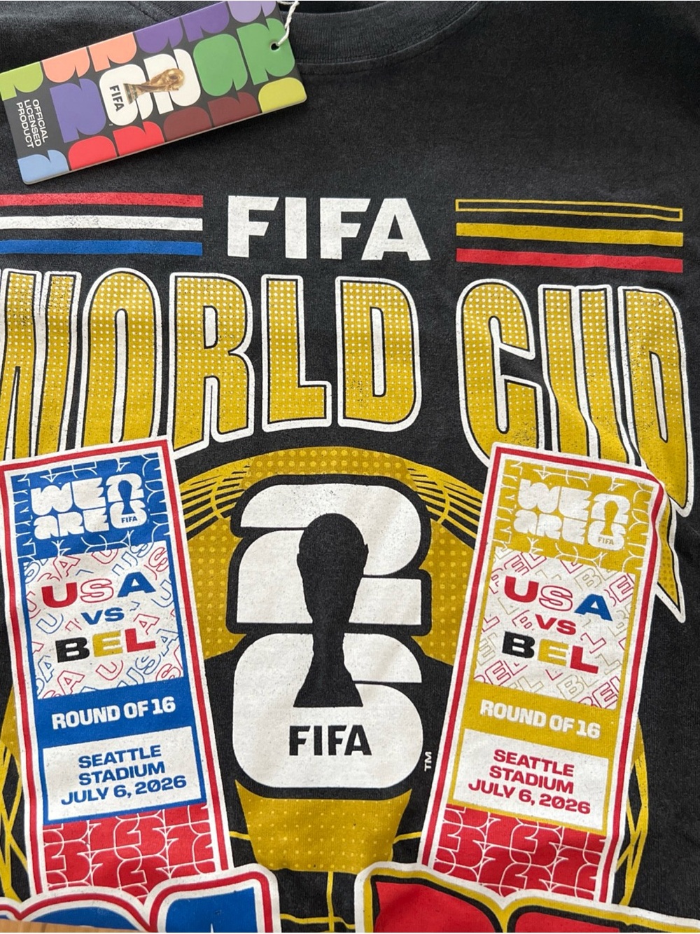 FIFA World Cup USA vs BEL Graphic Short Sleeve Tee - Black - Picture 4 of 7